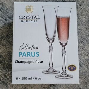 New Bohemia Crystal Champagne FLute set of 6